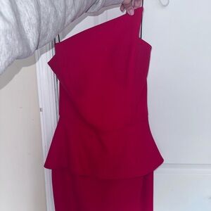 Asymmetrical Neck Peplum Dress